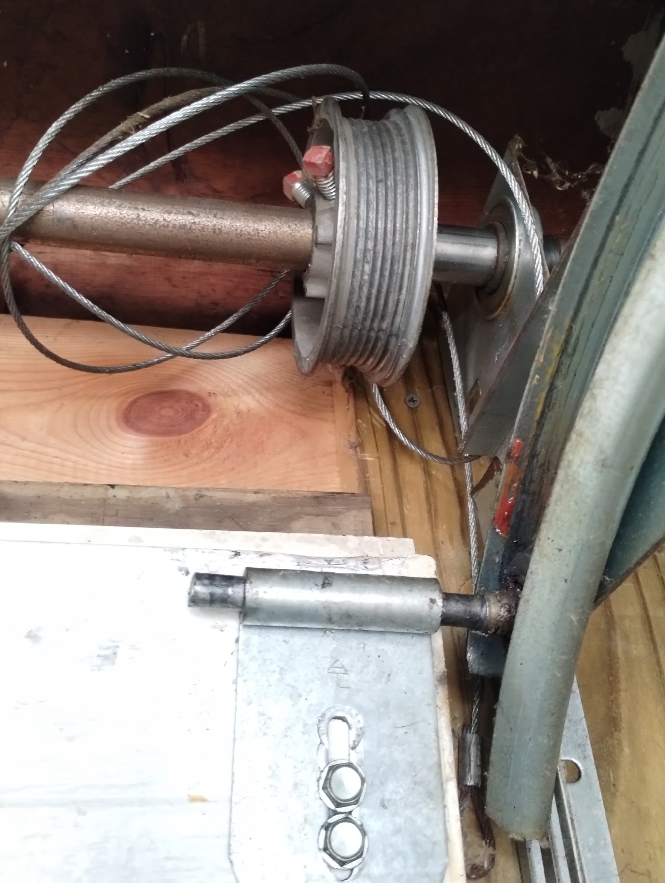 picture of a garage wire that has been unwound ready to be repaired in chicago illinois